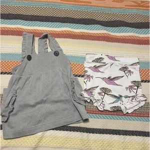 Milkbarn bird ruffle bum cover and dress bundle Size 3-6 Months